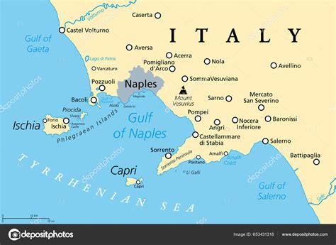 Gulf Naples Political Map Also Bay Naples Located South Western Stock