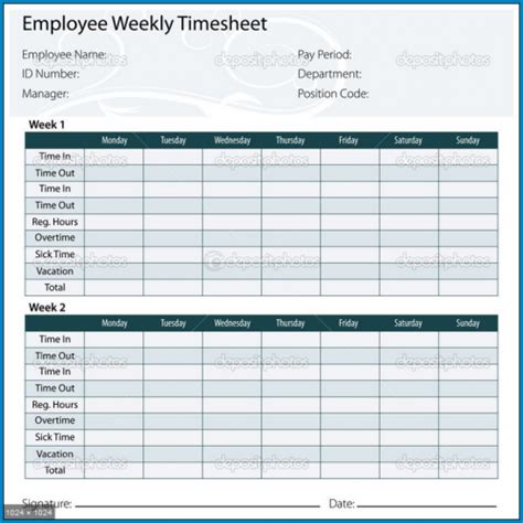 √ Free Printable Excel Weekly Timesheet Template