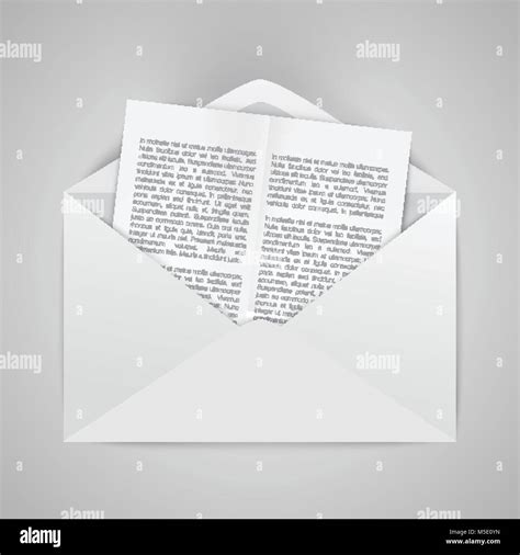 Realistic Opened Envelope With Papers Vector Illustration Stock Vector