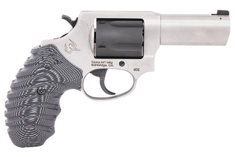 Taurus Defender Mag Stainless Revolver With Black Gray Vz Grips
