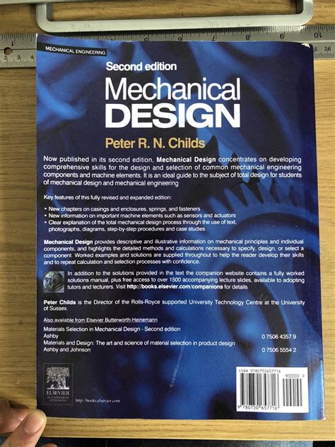 Mechanical Design By Peter R N Childs Paperback 1998 9780340692363
