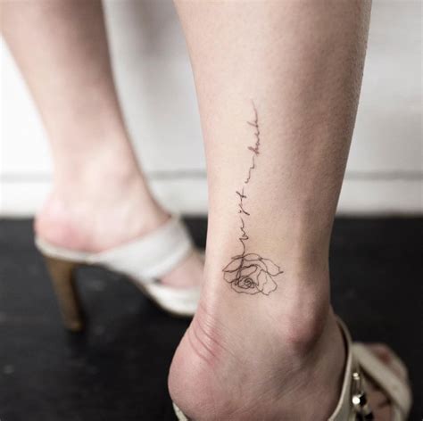 The flower is stunning to look at, but the thorns can cause harm. 50 Elegant Ankle Tattoos for Women With Style - TattooBlend