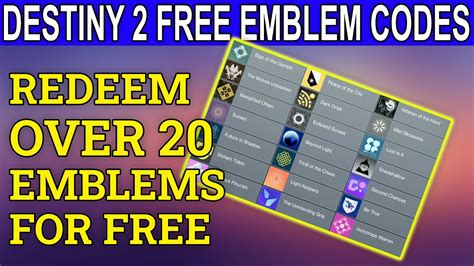 Destiny 2 Free Emblem Codes Redeem Over 20 Emblems Right Now Witch