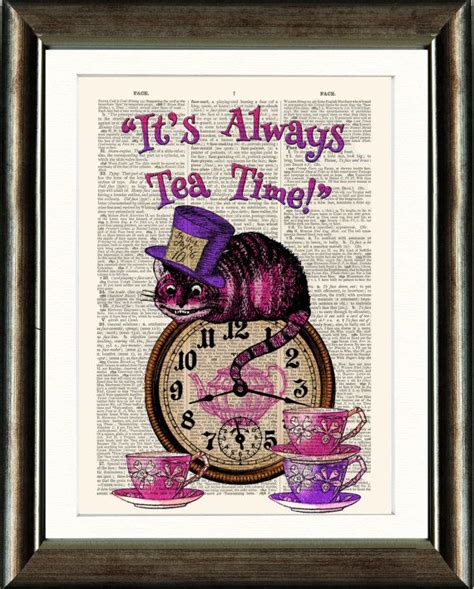 Alice In Wonderland Cheshire Cat Its Always Tea Time Etsy Alice