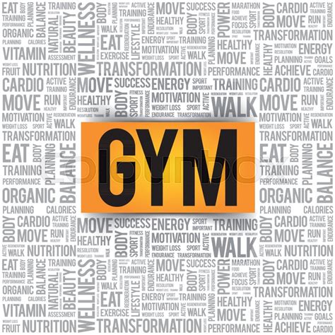 Gym Word Cloud Collage Background Stock Vector Colourbox