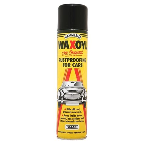 Hammerite Waxoyl Clear 400ml Aerosol Spray Rust Proof Prevention