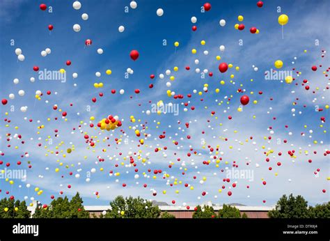 Helium Balloons Floating Into The Sky Stock Photo 66894524 Alamy
