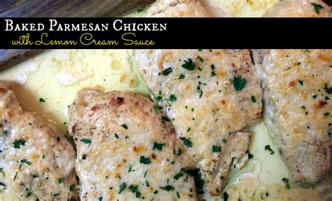 Baked Parmesan Chicken With Lemon Cream Sauce Aunt Bees Recipes