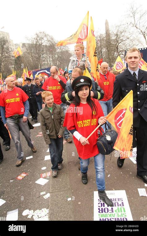 Fire Brigade Join Ome 200 Hundred Thousand People The Largest Protest In Years March Through