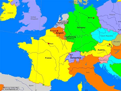 Western Europe Political Map United States Map Europe Map