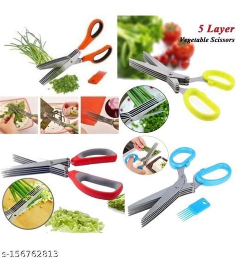 5 Blade Vegetable Scissor Functional Stainless Steel Kitchen 5 Layers