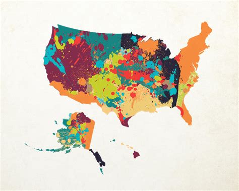 United States Map Art Digital Art By World Art Prints And Designs Pixels