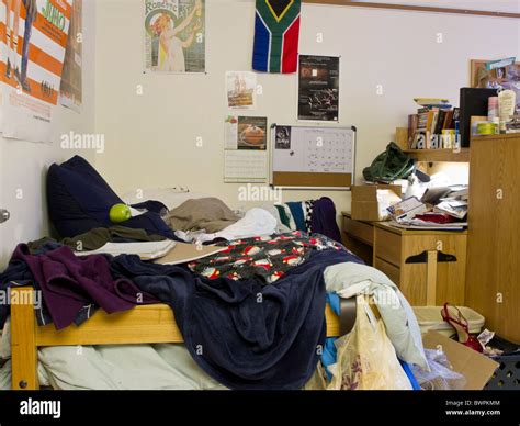 Messy College Dorm Room Interior Stock Photo Alamy