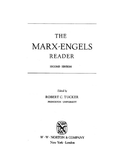 Marx And Engels Reader Pdf