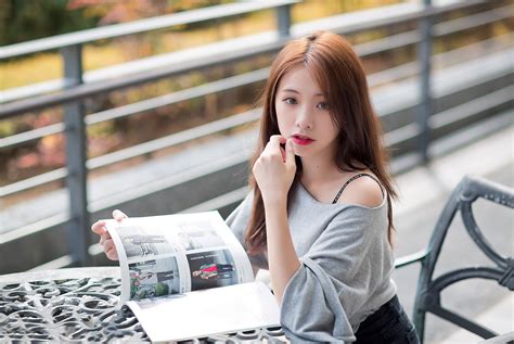 Asian Woman Brunette Girl Model Lipstick Wallpaper Coolwallpapersme