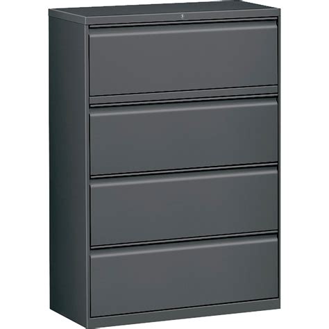 Lorell 4 Drawer Metal Lateral File Cabinet 44x215x5775 Dark Gray Llr60437