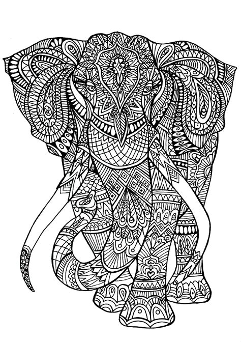 Elephant Patterns Animals Coloring Pages For Adults Justcolor