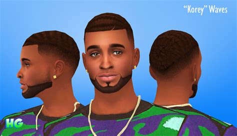 “korey” Waves Fade Sims 4 Hair Male Sims 4 Black Hair Sims 4 Cc