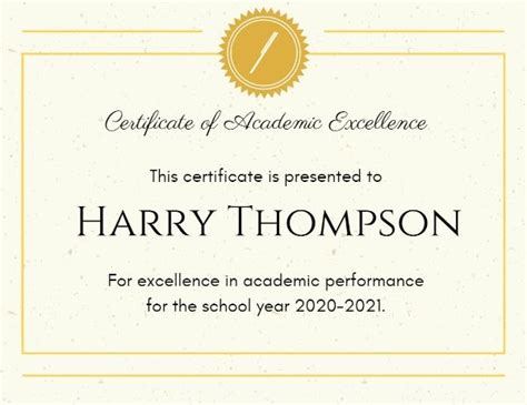 Academic Excellence Certificate Template And Ideas For Design Fotor