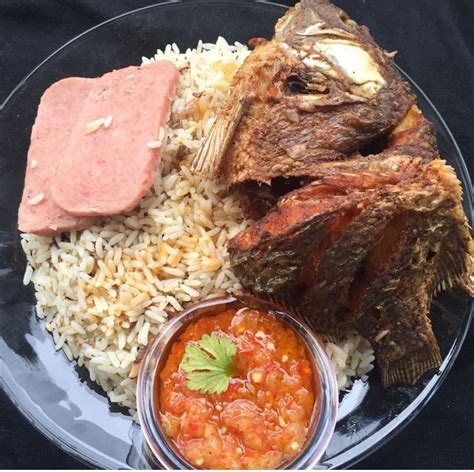 Dry Rice Fry Fish Boiled Luncheon Meat Liberian Food Ibeethechef