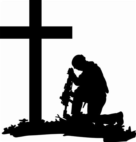Clipart Soldier Kneeling Soldier Silhouette Cross Silhouette Cross
