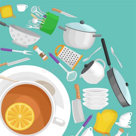 Kitchenware Utensils Set Vector Illustration Of Isolated Kitchen