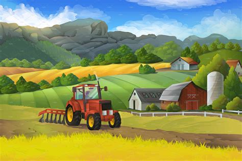 Farm Landscape Illustrations Creative Market
