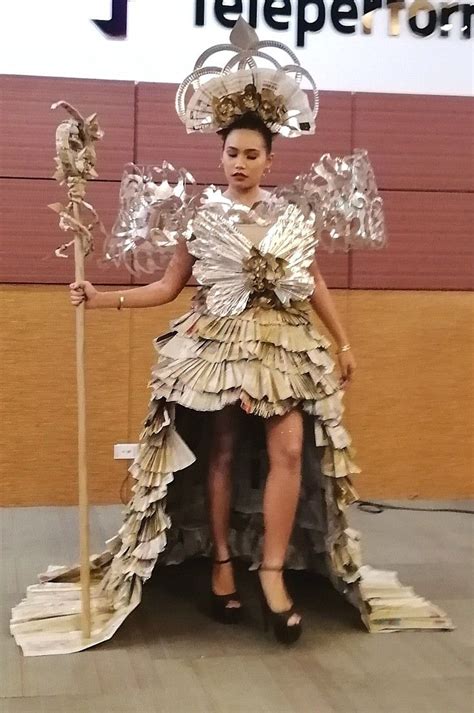 Trashion Fashion Winner Made Of News Papers And Paper Plates Ide