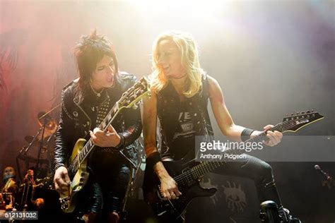 Tommy Henriksen And Nita Strauss Of Alice Cooper Performs Onstage At
