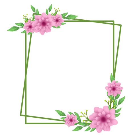 Square Flower Wreath Style 13399766 Png