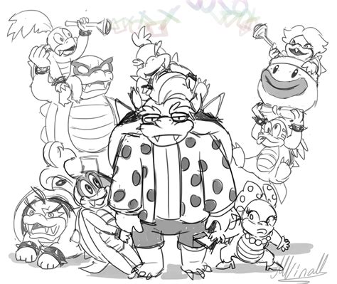 Mario Coloring Pages Koopalings Larry Koopa And The Podoboos Burn The