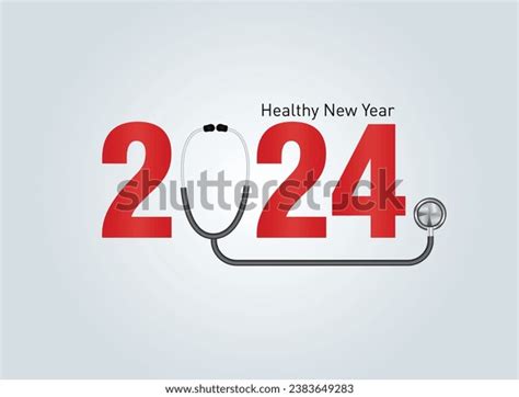 2024 New Year Healthcare Concept Healthy Stock Vector Royalty Free