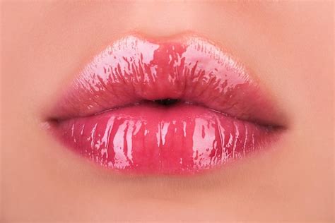 Premium Photo Sexy Female Lips With Pink Lipstick Sensual Womens