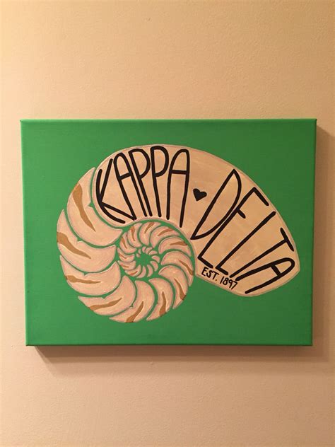 Kappa Delta Nautilus Shell Painting 11x14in 34 Kappa Delta Canvas