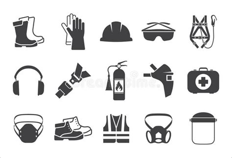 Construction Manufacturing And Engineering Health And Safety Icon Set