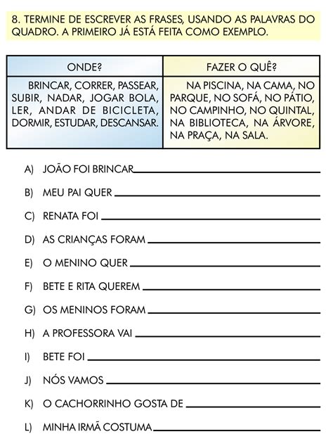 Escola Saber Atividades Portugu S Ano Verbos