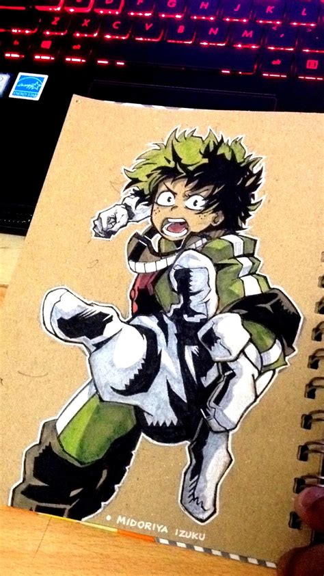 Drew Deku On Brown Paper D Smash Rbokunoheroacademia