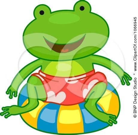 Clipart Frog On An Inner Tube - Royalty Free Vector Illustration by BNP ...