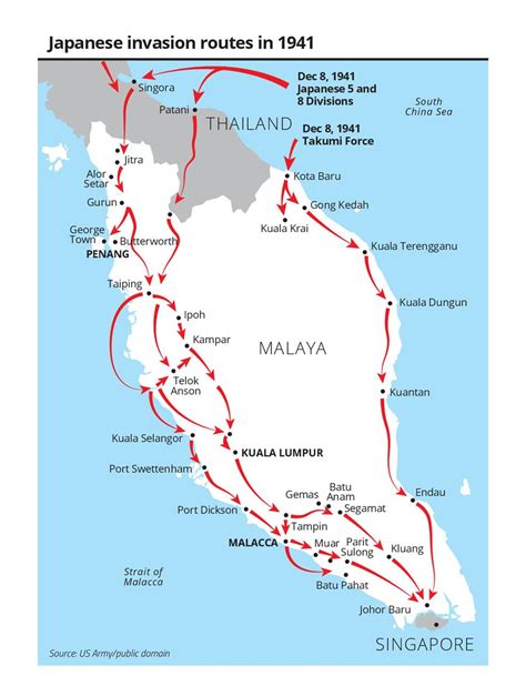 The invasion of malaya occurred on 8 december 1941 when imperial japanese army troops made landings at kota bharu and penang on the eastern shore of the british colony of malaya in southeast asia at the start of world war ii for japan. Actually right… Why did the Japanese use bicycles to ...