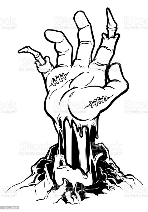 Severed Zombie Hand Vector Clip Art Halloween Illustration All In
