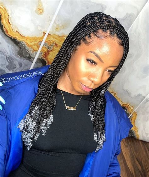 Big Box Braids With Beads At The End I Do Individual Box Braids With