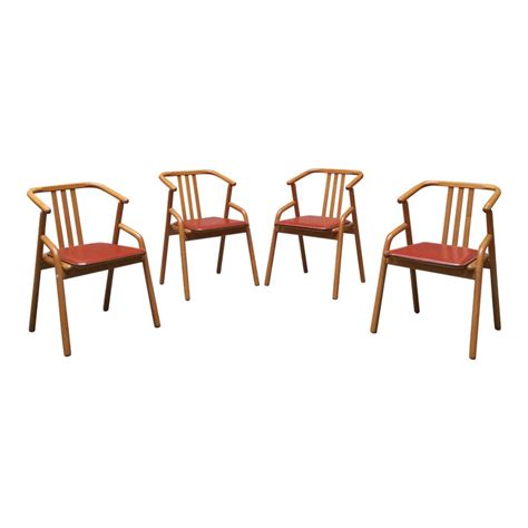Monsoon pacific villa faux leather dining chairs (set of 2), red. Midcentury Solid Beech Wood and Red Leather Italian Dining Chairs, 1980s For Sale at 1stdibs