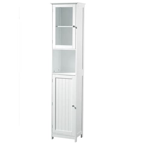 Being a great storage solution for your bathroom, this tall white cabinet will not cover all your accessories or linens, but also save precious floor space. Floor Standing Tall Bathroom Cabinet In White | Sale