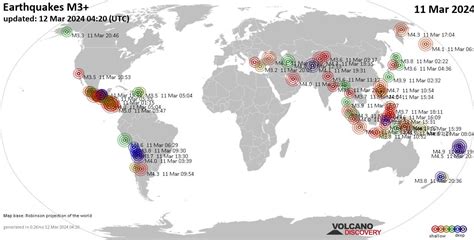 World Earthquake Report For Monday 11 March 2024 Volcanodiscovery