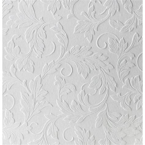 This paintable wallpaper has a chic textured pattern perfect for adding dimension to walls. Graham and Brown 15069 Large Scale Textured Scrolling Leaf ...
