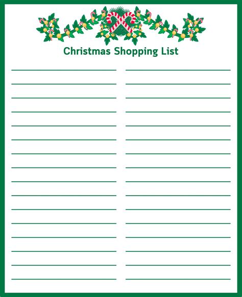 10 Best Free Printable Christmas Shopping List Template Pdf For Free At