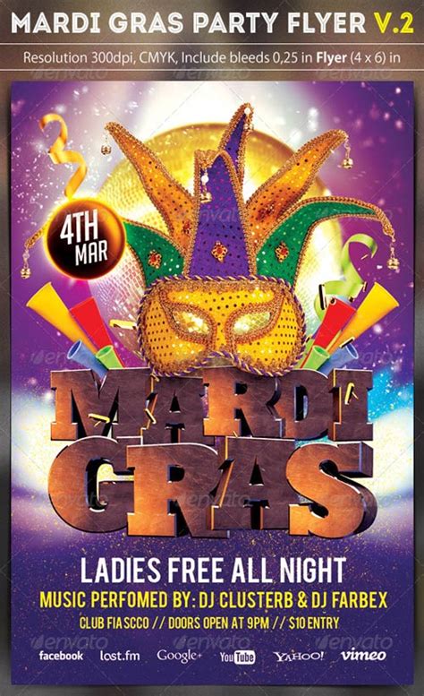 Best 20 Mardi Gras Flyer Templates Collection Download