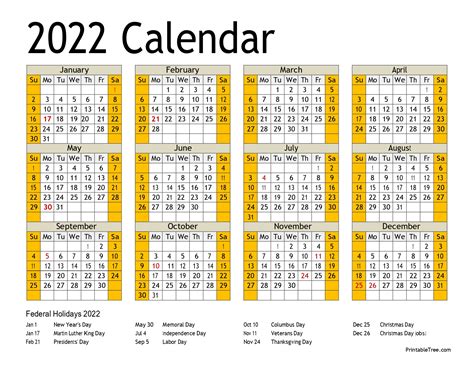 Download Free Printable Yearly Calendar 2022 Pdf Png Free Printable