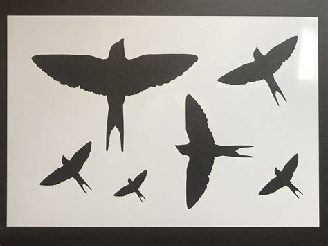 Flying Bird Stencils Collection Of 6 Living Lullaby Designs