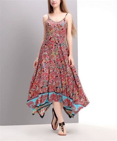 Look At This Red Paisley Handkerchief Maxi Dress Women On Zulily